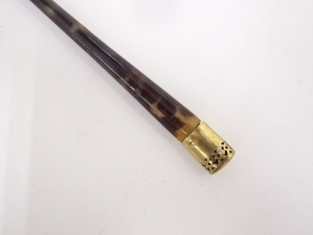 アンティーク着物 ] - 櫛・簪 アンティーク 本鼈甲透かし金具付笄（6g